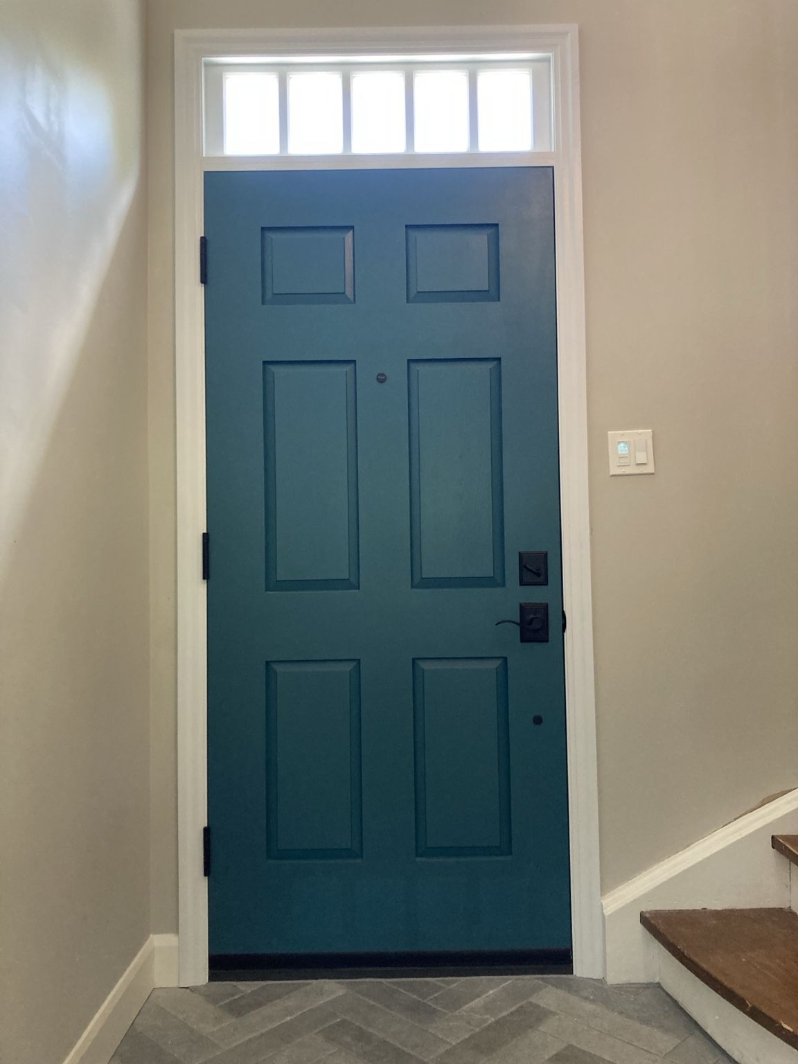 Custom entry door and transom